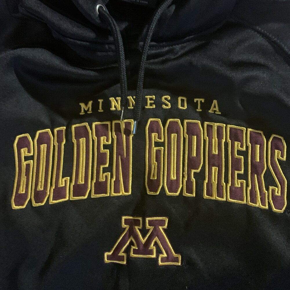 Colosseum Mens Minnesota Golden Gophers Hoodie Black Large NCAA Sweatshirt - Picture 2 of 3